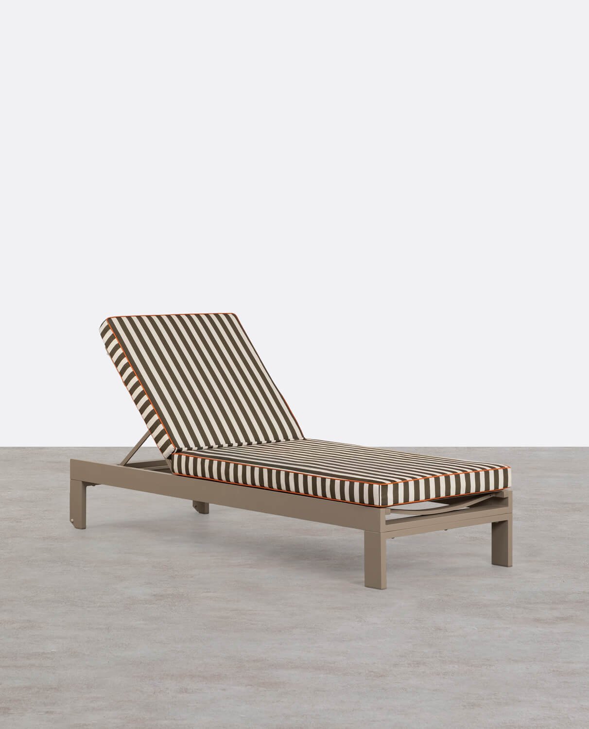 Pack 2 Chaises Longues Inclinables en Aluminium avec Coussin Rayé New Kreta, image de la gelerie 1