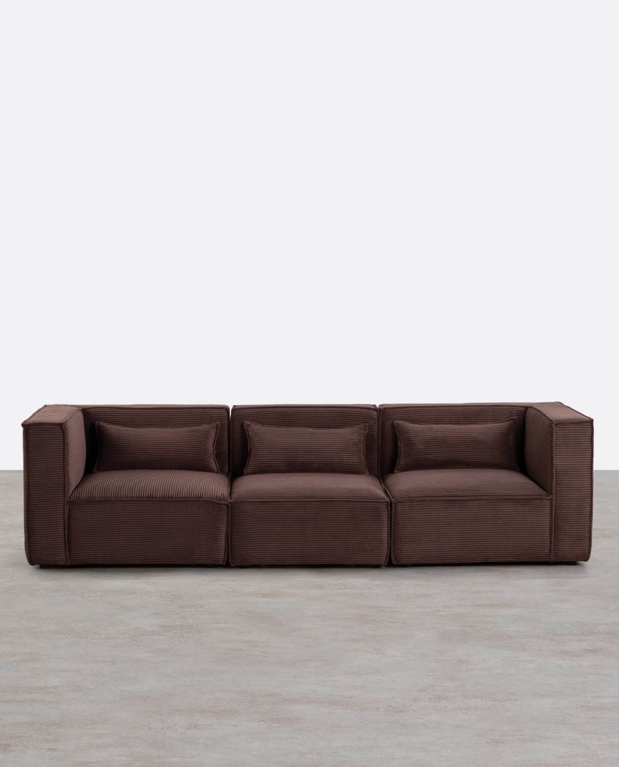 Canapé Modulable 3 Pièces avec 2 Modules d'Angle et un Fauteuil en Velours Côtelé Épais Kilhe , image de la gelerie 1