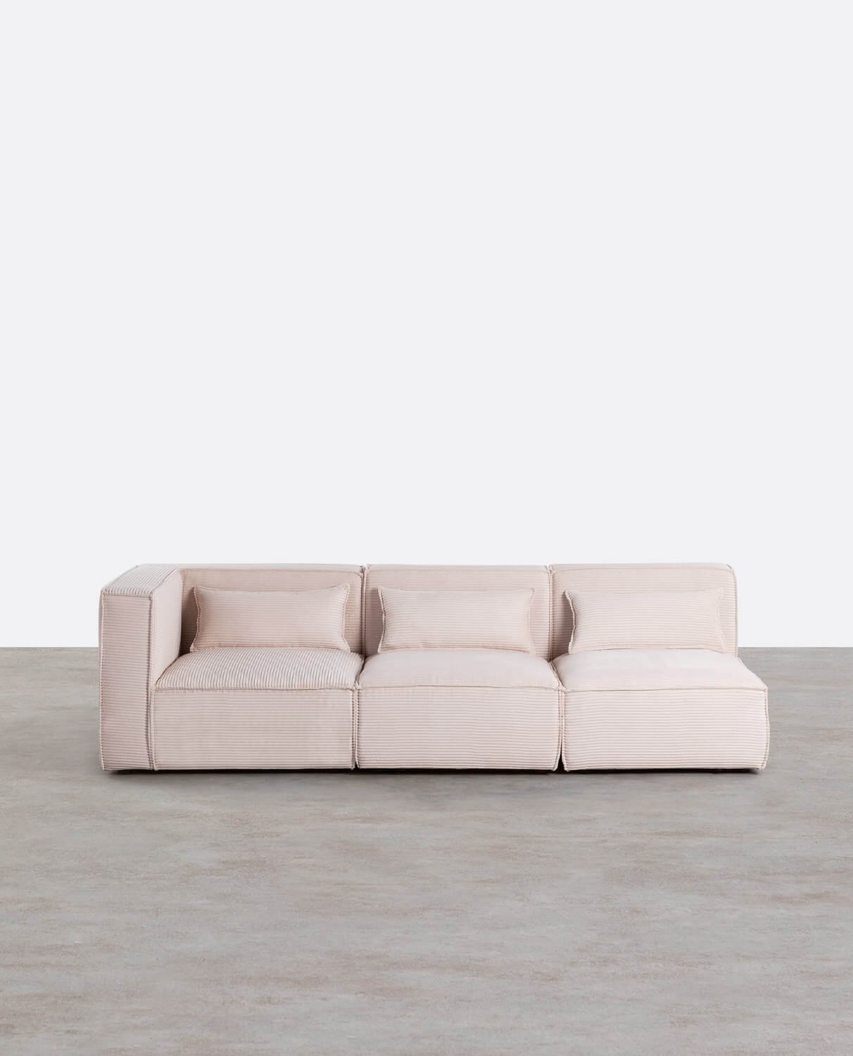 Canapé Modulable d'Angle 3 Pièces avec 2 Fauteuils en Velours Côtelé Épais Kilhe , image de la gelerie 1
