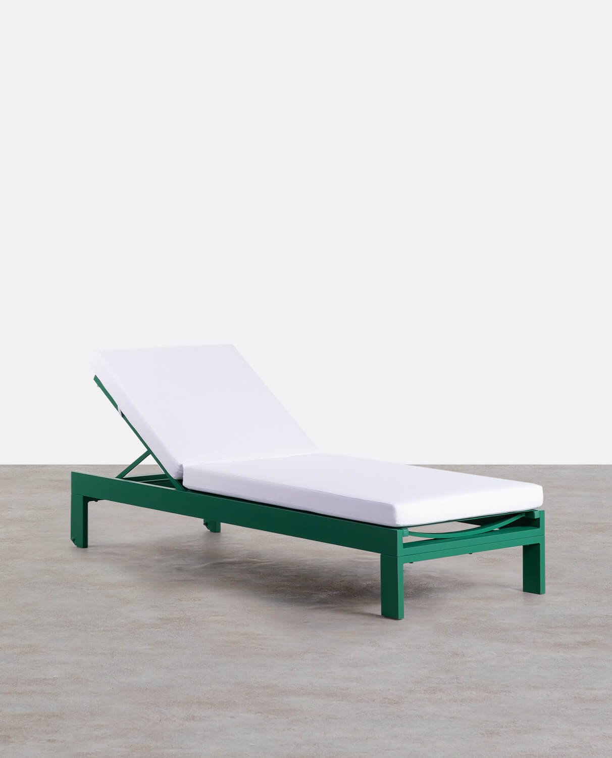 Chaise longue Inclinable en Aluminium avec Coussin en Tissu New Kreta , image de la gelerie 1