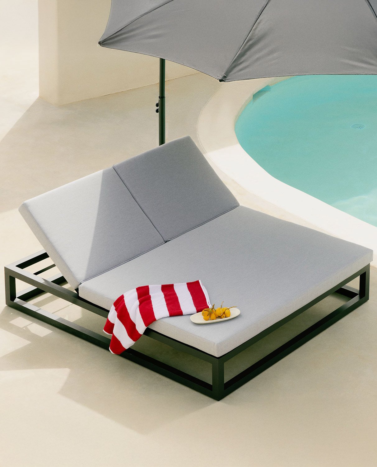 Transat Inclinable en Aluminium et Coussin en Tissu Kewin, image de la gelerie 2