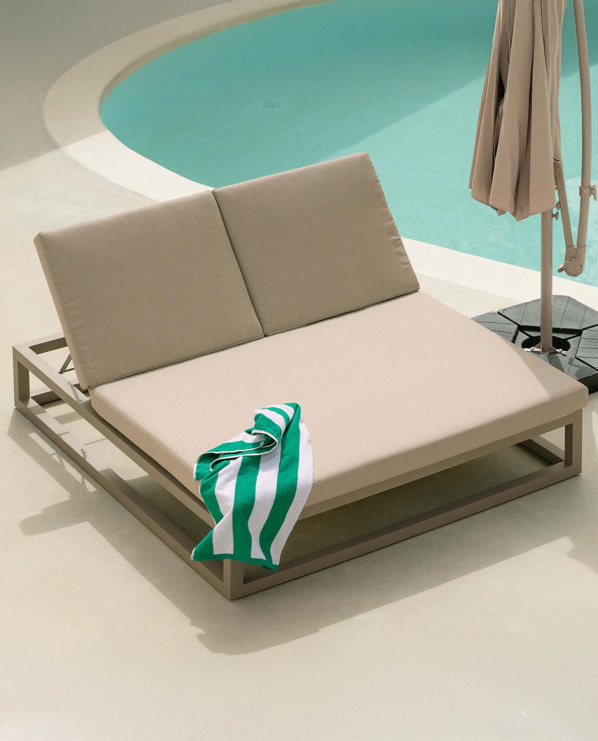 Transat Inclinable en Aluminium et Coussin en Tissu Kewin, image de la gelerie 2