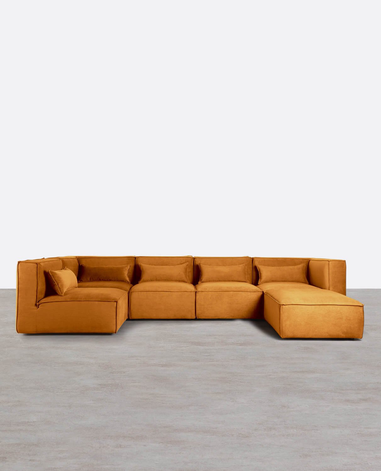 Canapé Modulaire et Pouf 5 Pièces en Velours Côtelé Kilhe, image de la gelerie 1