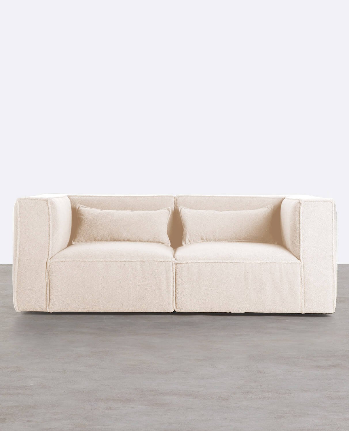 Canapé Modulable 2 Pièces d'Angle en Tissu Bouclé Kilhe, image de la gelerie 1