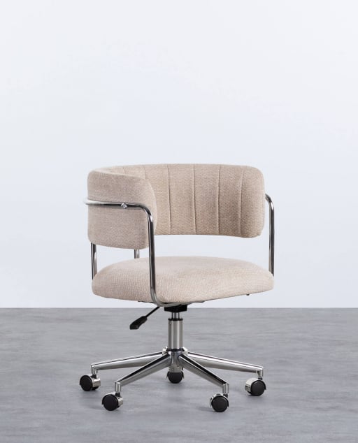 Chaise de Bureau Réglable en Métal et Tissu Petra