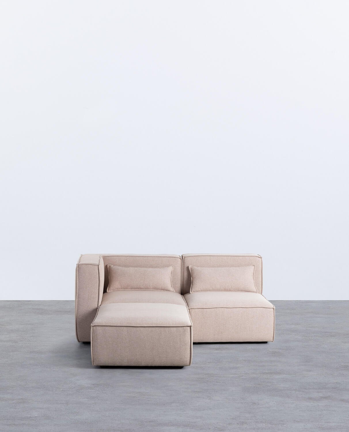 Canapé Modulable d'Angle 2 pièces et Pouf en Tissu Kilhe 