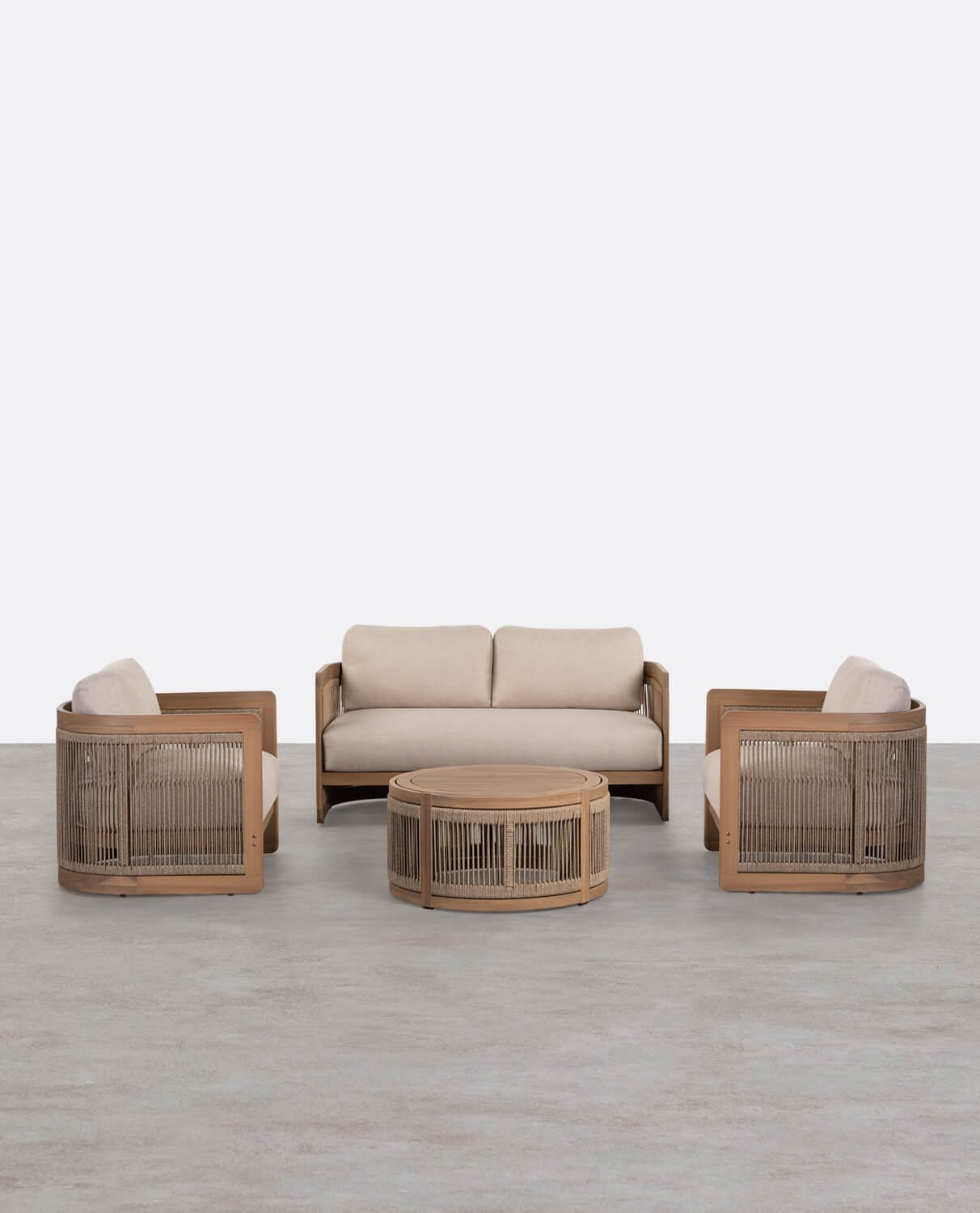 Ensemble de Jardin en Bois d'Acacia avec Coussins Mares, image de la gelerie 1