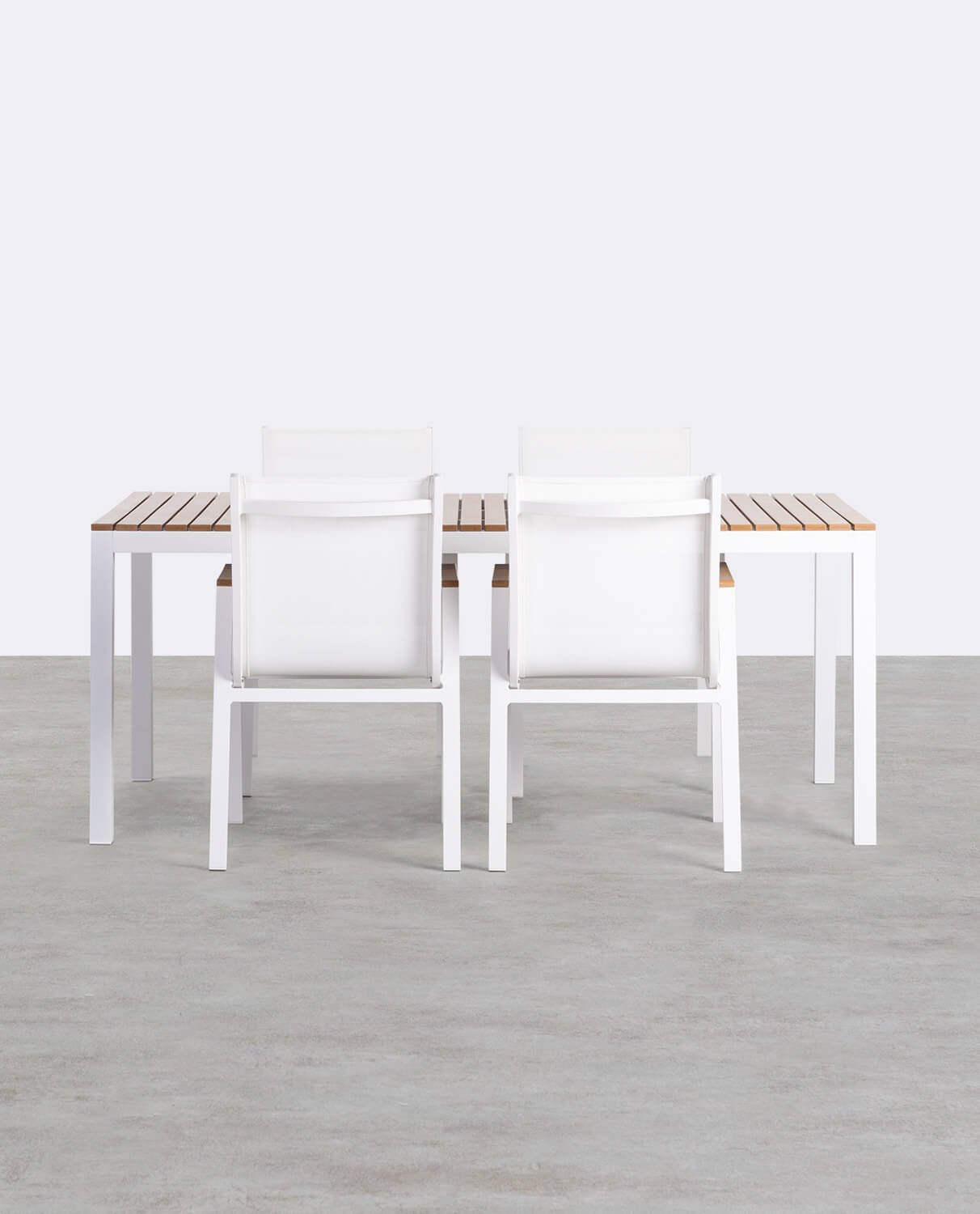Ensemble de Table en Aluminium et 4 Chaises d'Extérieur Korce, image de la gelerie 1