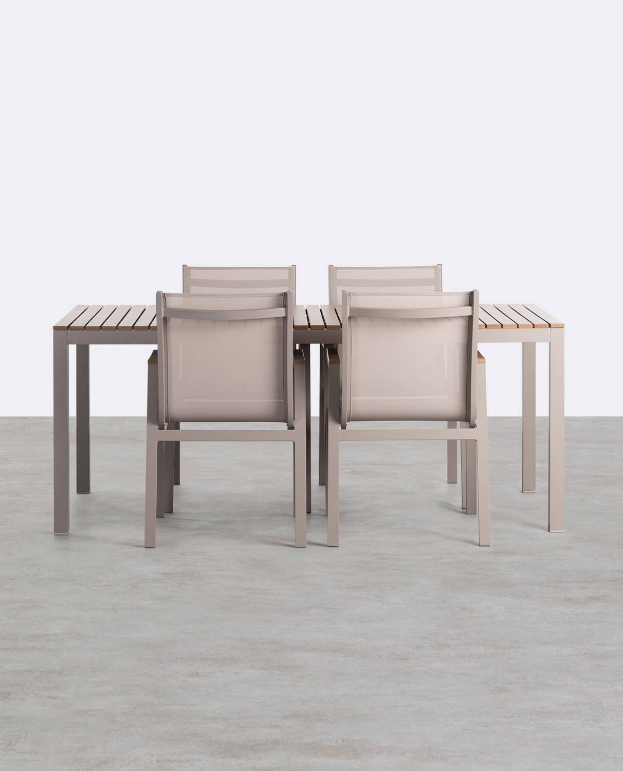 Ensemble de Table en Aluminium et 4 Chaises d'Extérieur Korce, image de la gelerie 1