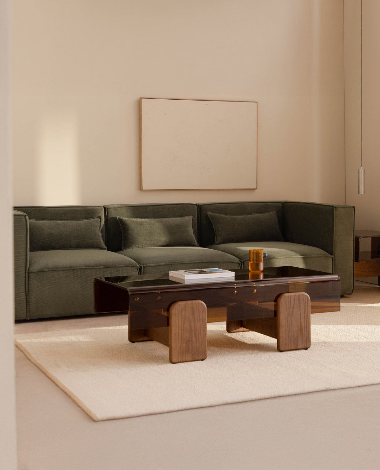 Canapé Modulaire 3 Pièces avec 2 Fauteuils d'Angle en Velours Côtelé Kilhe, image de la gelerie 2
