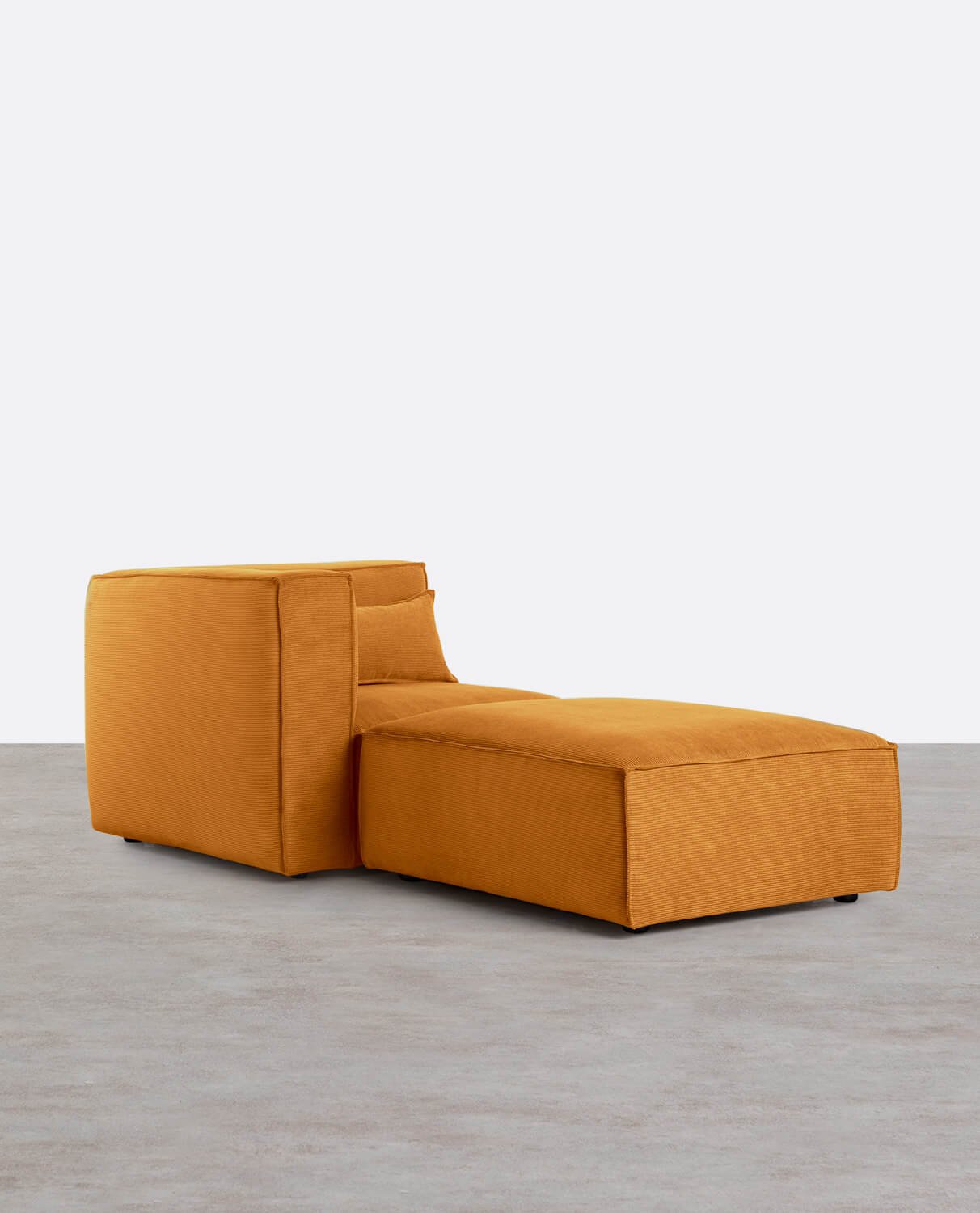Fauteuil d'Angle Modulable Kilhe en Velours Côtelé avec Pouf, image de la gelerie 1