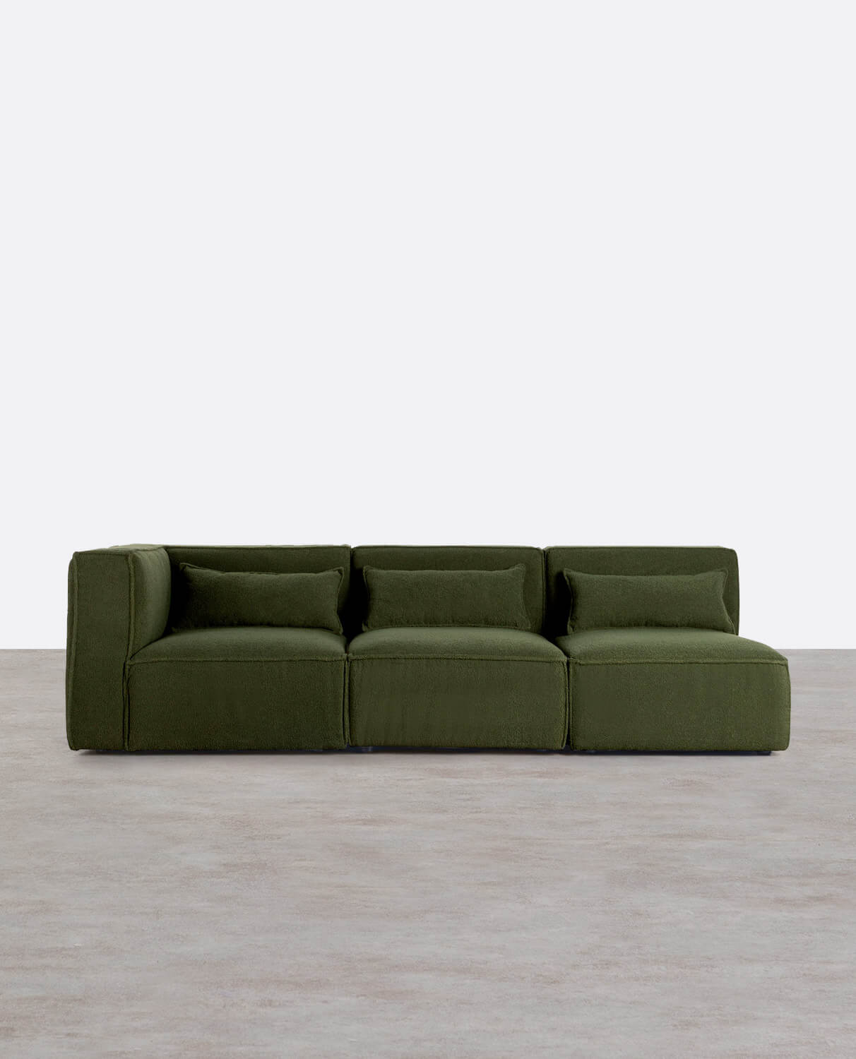 Canapé Modulable 3 Pièces avec 2 Fauteuils en Tissu Bouclé Kilhe, image de la gelerie 1