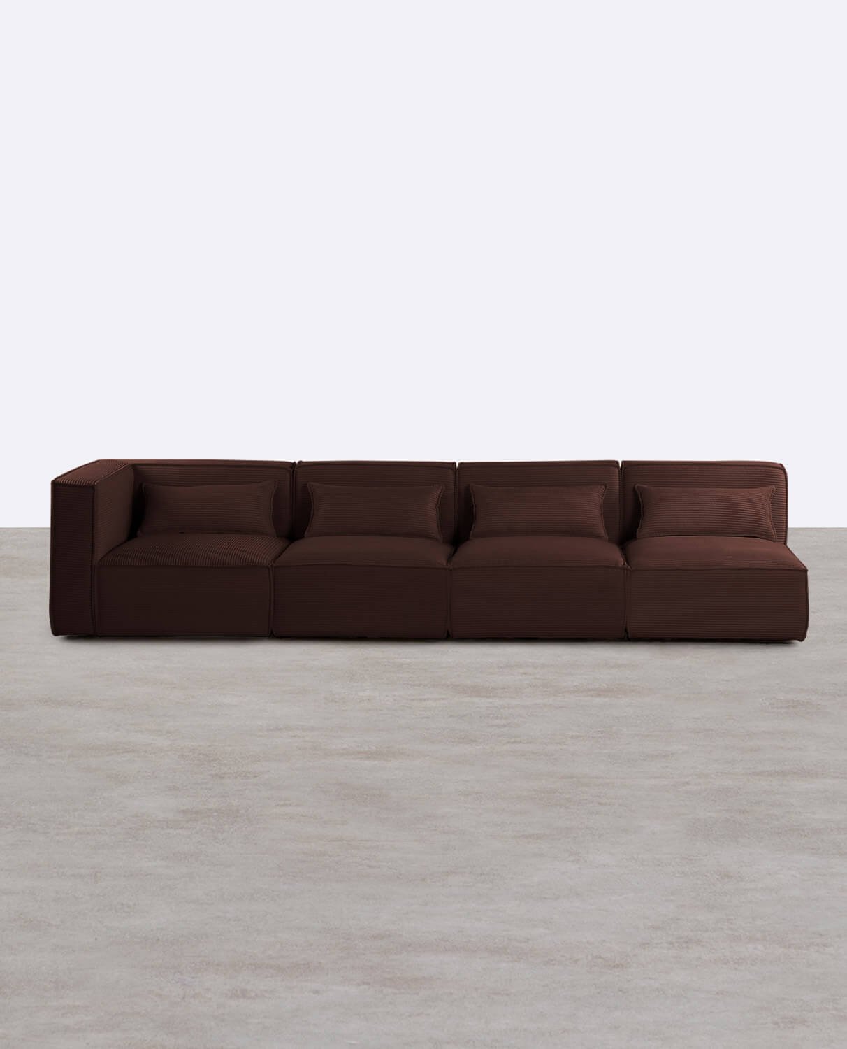 Canapé Modulable 4 Pièces avec 3 Fauteuils en Velours Côtelé Épais Kilhe , image de la gelerie 1