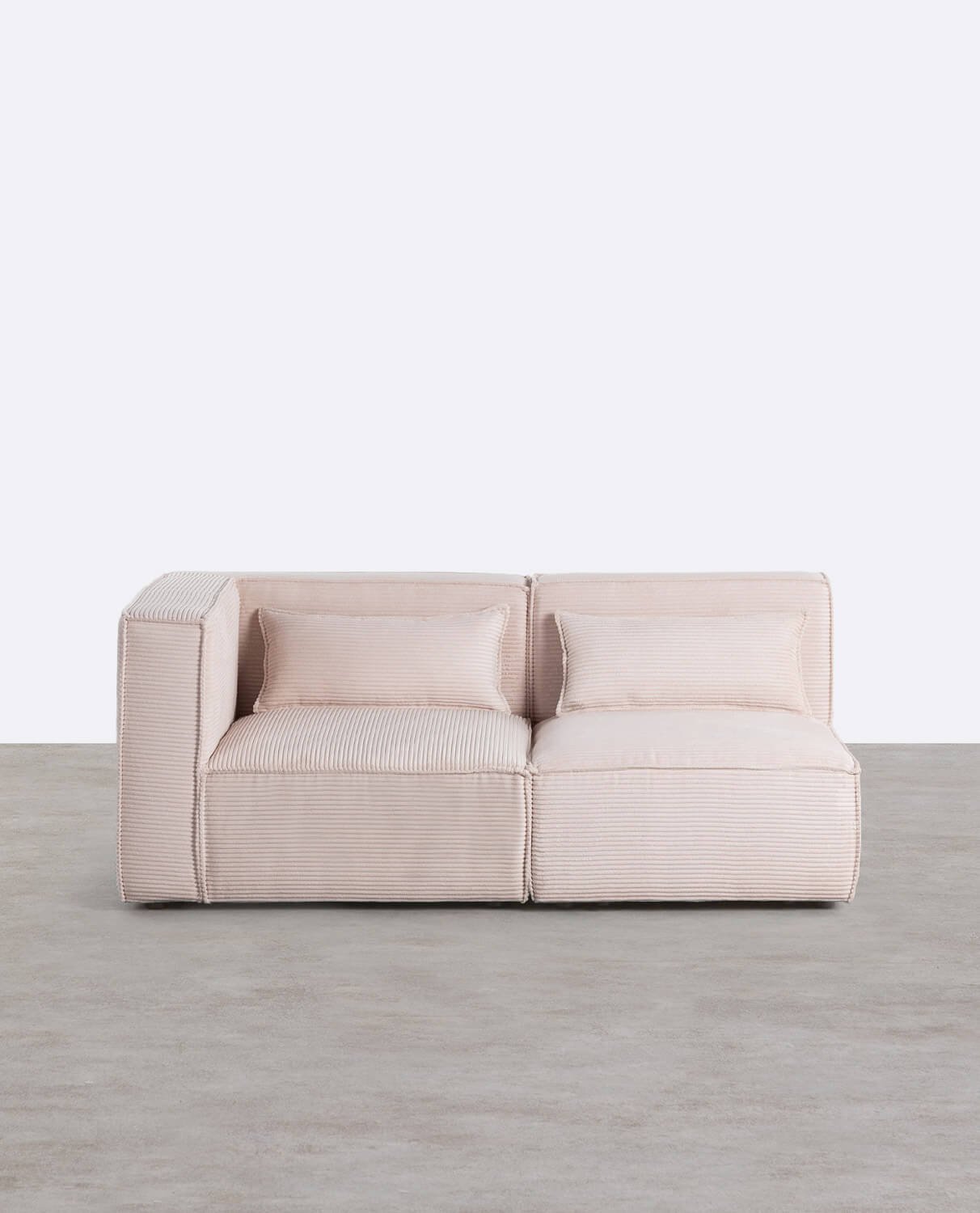 Canapé d'Angle 2 Pièces et le Fauteuil en Velours Côtelé Épais Kilhe, image de la gelerie 1