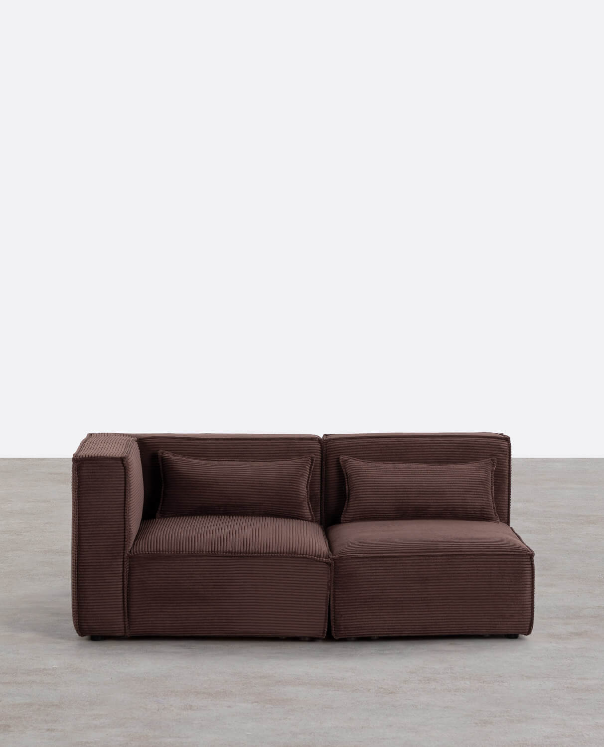 Canapé d'Angle 2 Pièces et le Fauteuil en Velours Côtelé Épais Kilhe, image de la gelerie 1