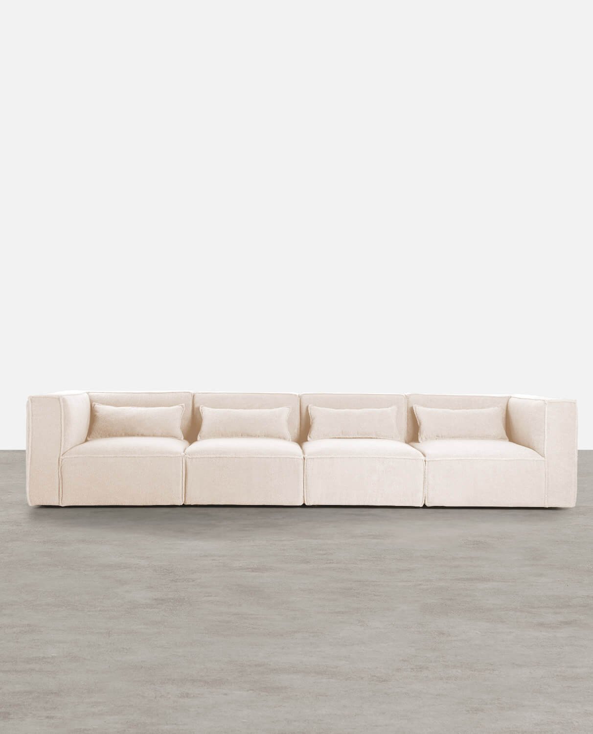 Canapé Modulable 4 Pièces avec 2 Fauteuils d'Angle en Tissu Bouclé Kilhe, image de la gelerie 1