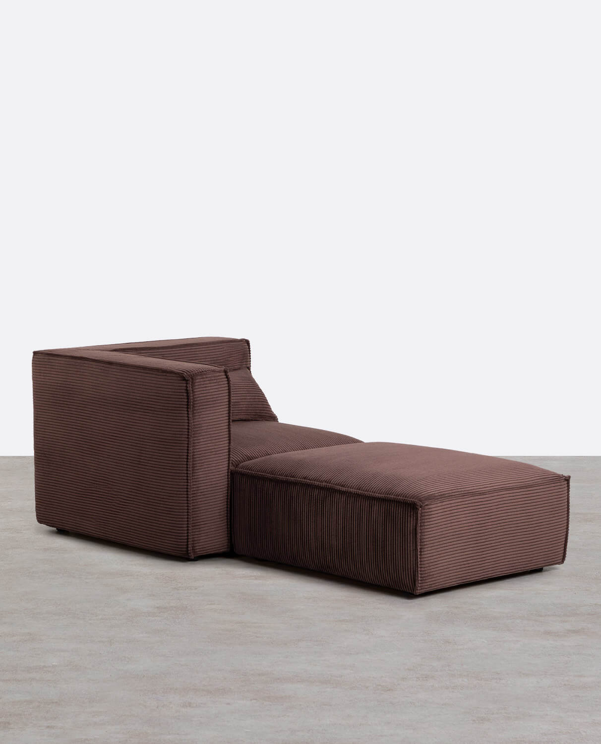 Fauteuil d'Angle Modulaire avec Pouf en Velours Côtelé Épais Kilhe  , image de la gelerie 1