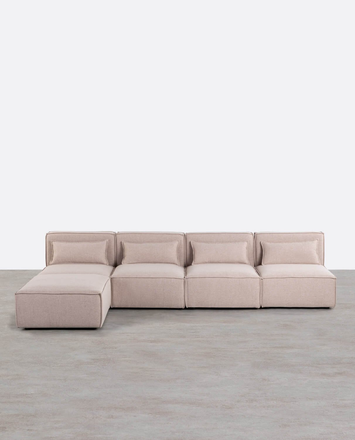 Canapé Modulable 4 pièces et Pouf en Tissu Kilhe , image de la gelerie 1