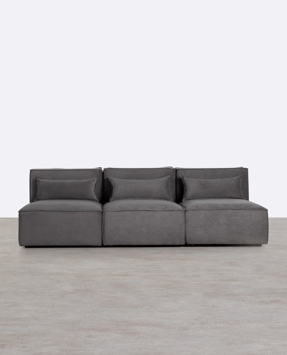 Canapé Modulaire 3 Pièces en Velours Côtelé Kilhe, image de la gelerie 1