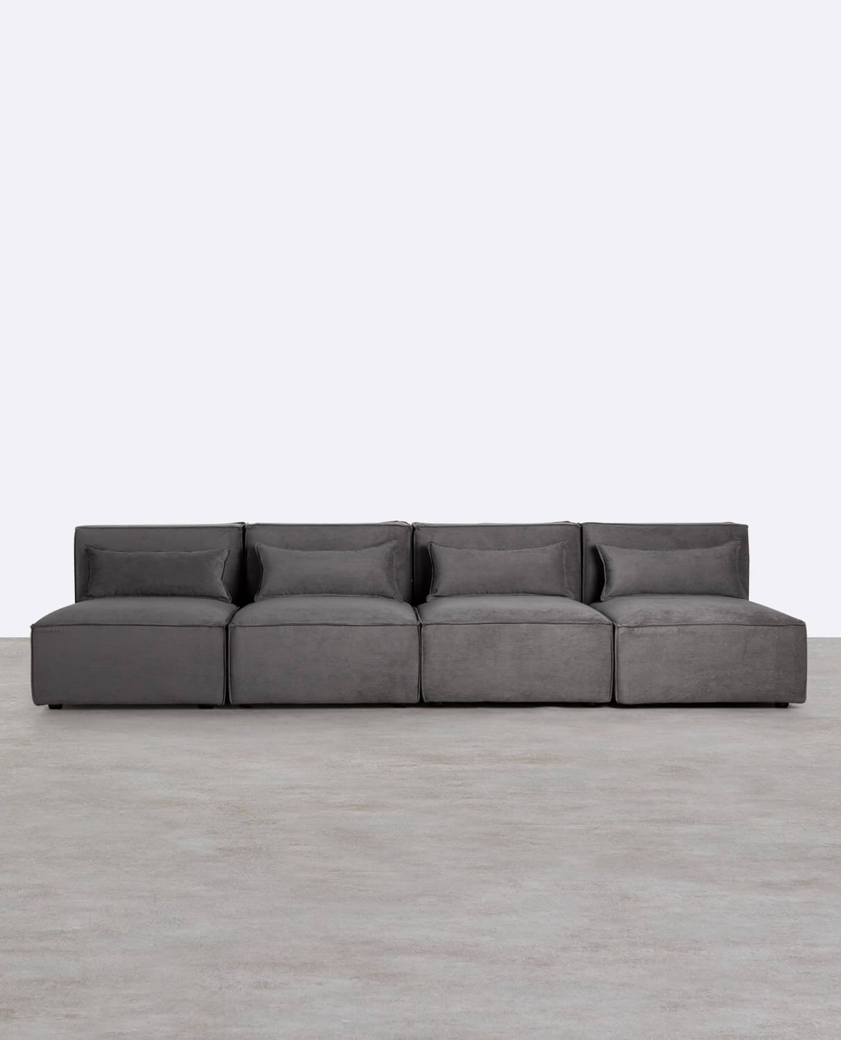 Canapé Modulaire 4 Pièces en Velours Côtelé Kilhe, image de la gelerie 1