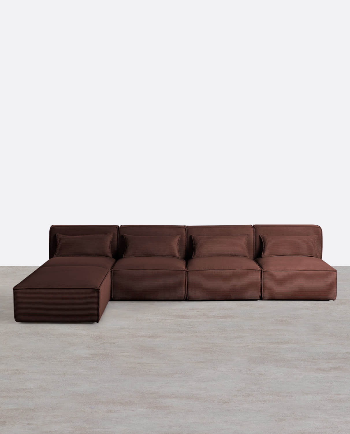 Canapé Modulable 4 Pièces avec Pouf en Velours Épais Kilhe , image de la gelerie 1