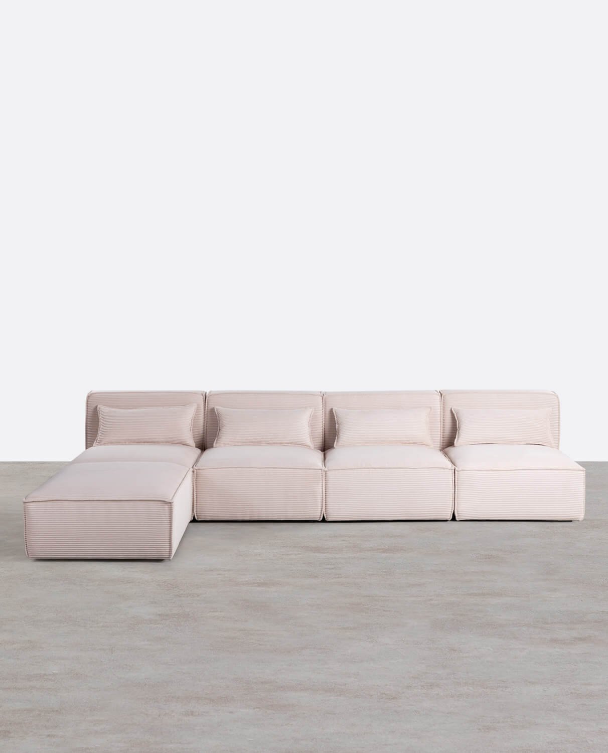 Canapé Modulable 4 Pièces avec Pouf en Velours Épais Kilhe , image de la gelerie 1