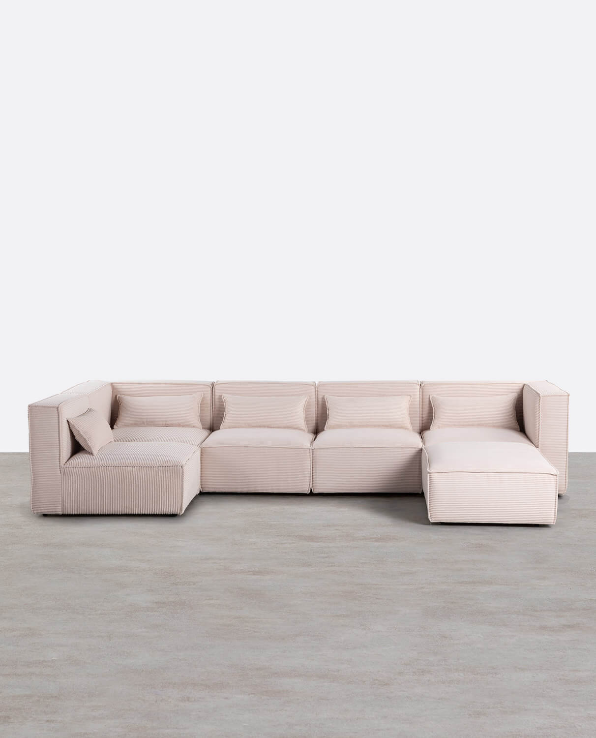 Canapé Modulable 5 Pièces avec Pouf en Velours Côtelé Épais Kilhe , image de la gelerie 1
