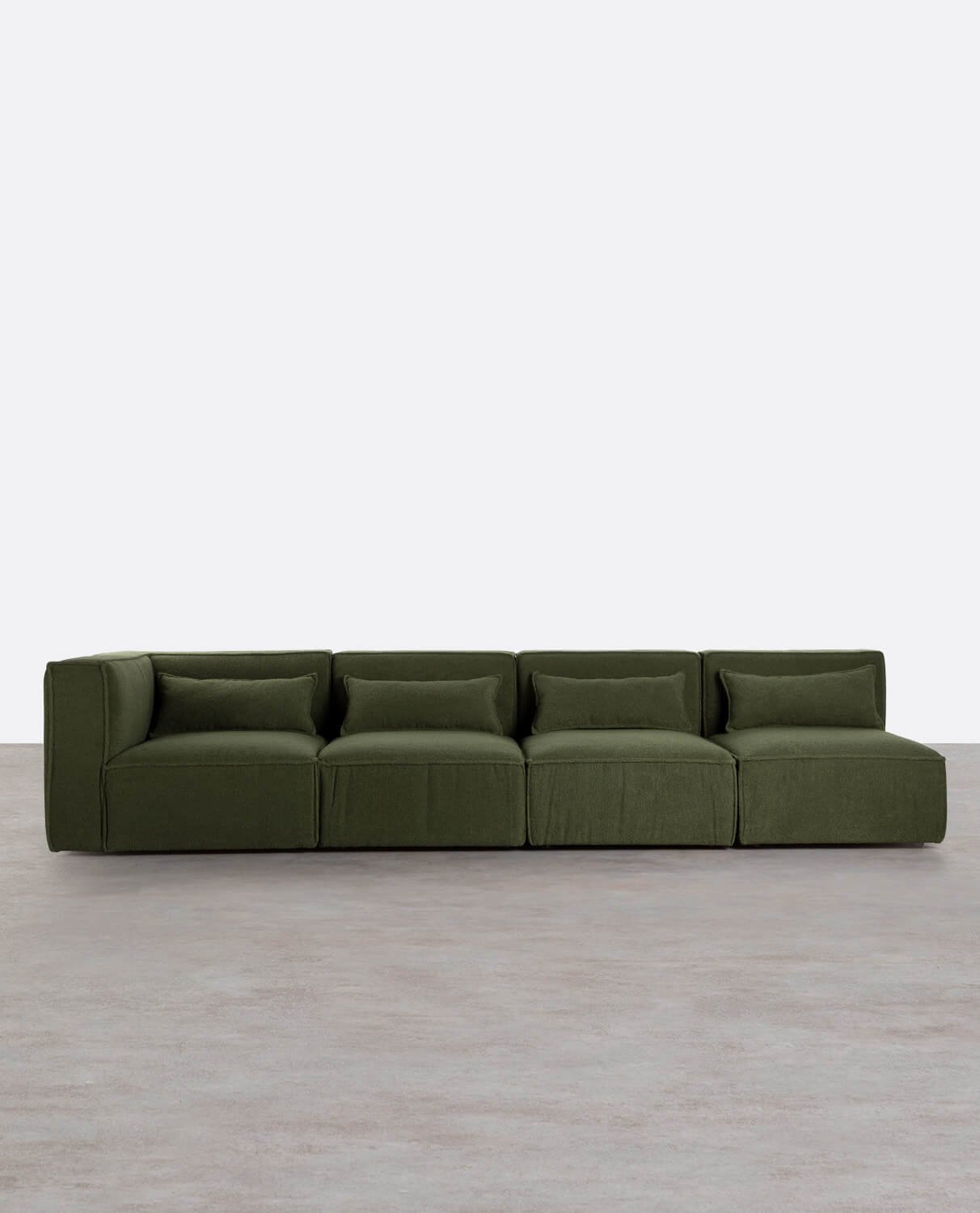 Canapé Modulable 4 Pièces avec 3 Fauteuils en Tissu Bouclé Kilhe, image de la gelerie 1