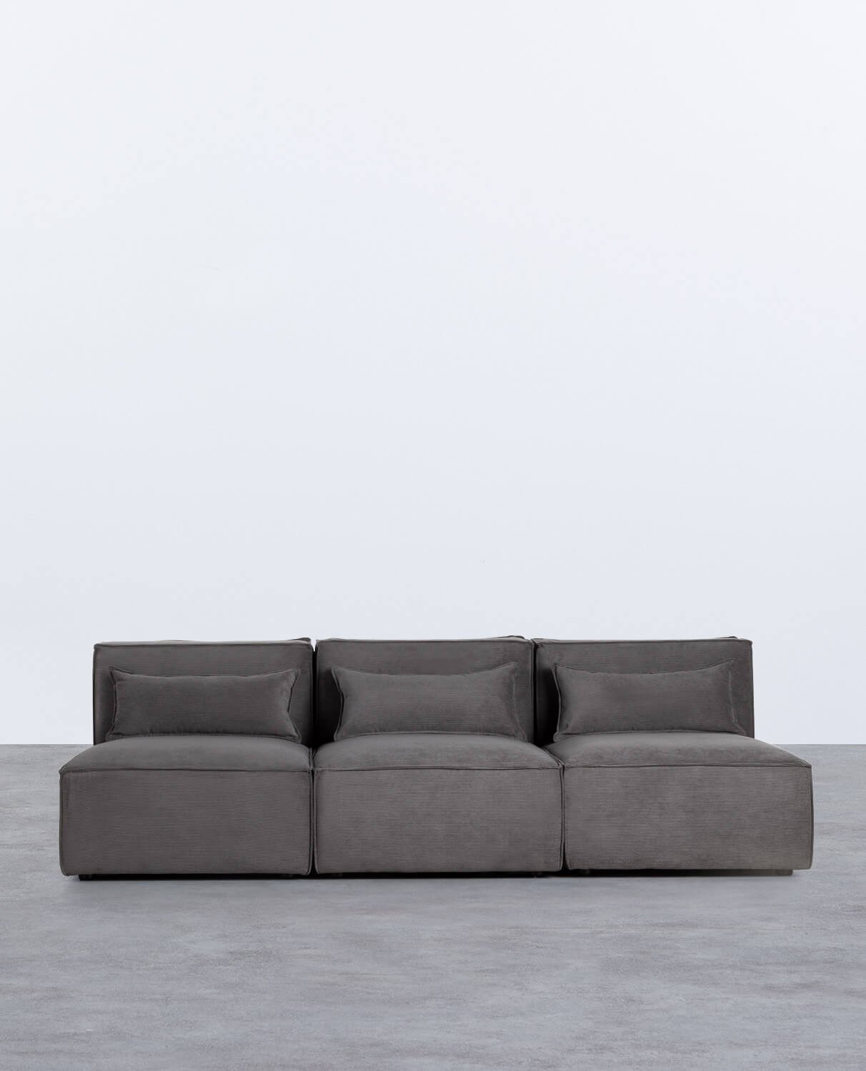 Canapé Modulaire 3 Pièces en Velours Côtelé Kilhe