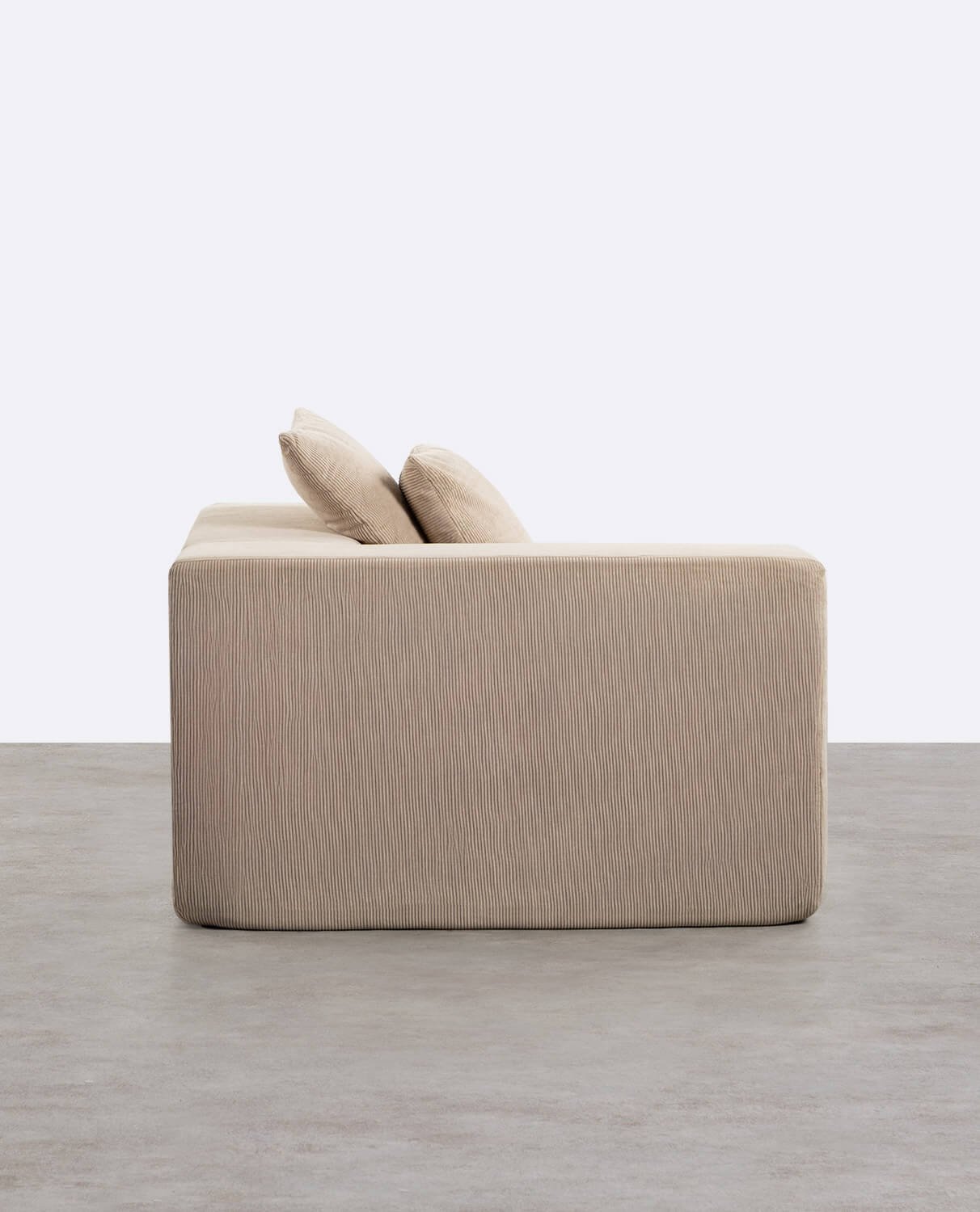 Chaise d'Angle Droite en Velours Côtelé Emballée Sous Vide Grecia, image de la gelerie 2