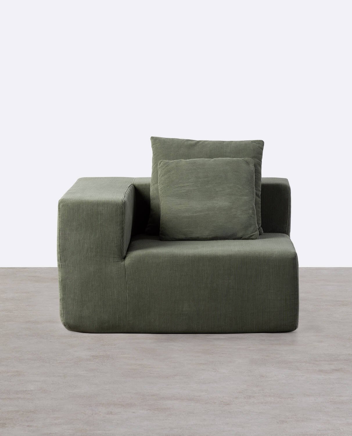 Fauteuil d'Angle Gauche en Velours Côtelé Emballée Sous Vide Grecia, image de la gelerie 2