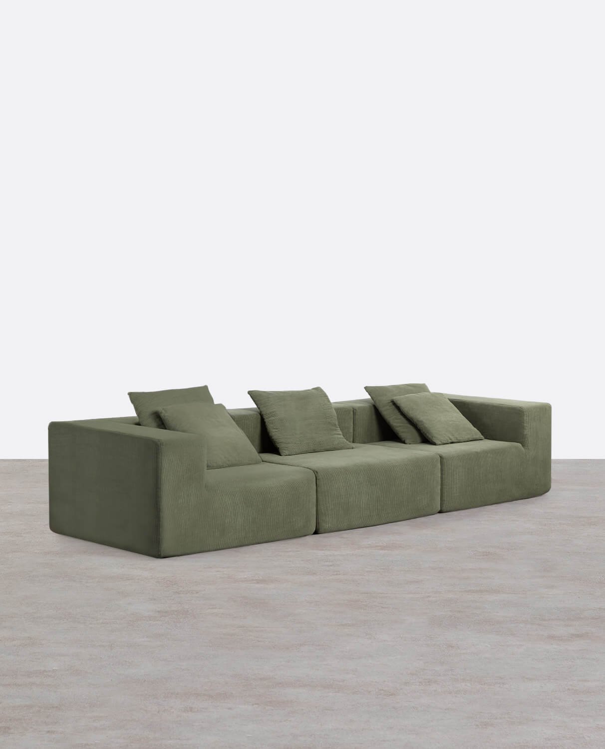 Canapé d'Angle 3 Pièces avec 1 Fauteuil en Velours côtelé Emballé sous Vide Grecia, image de la gelerie 1
