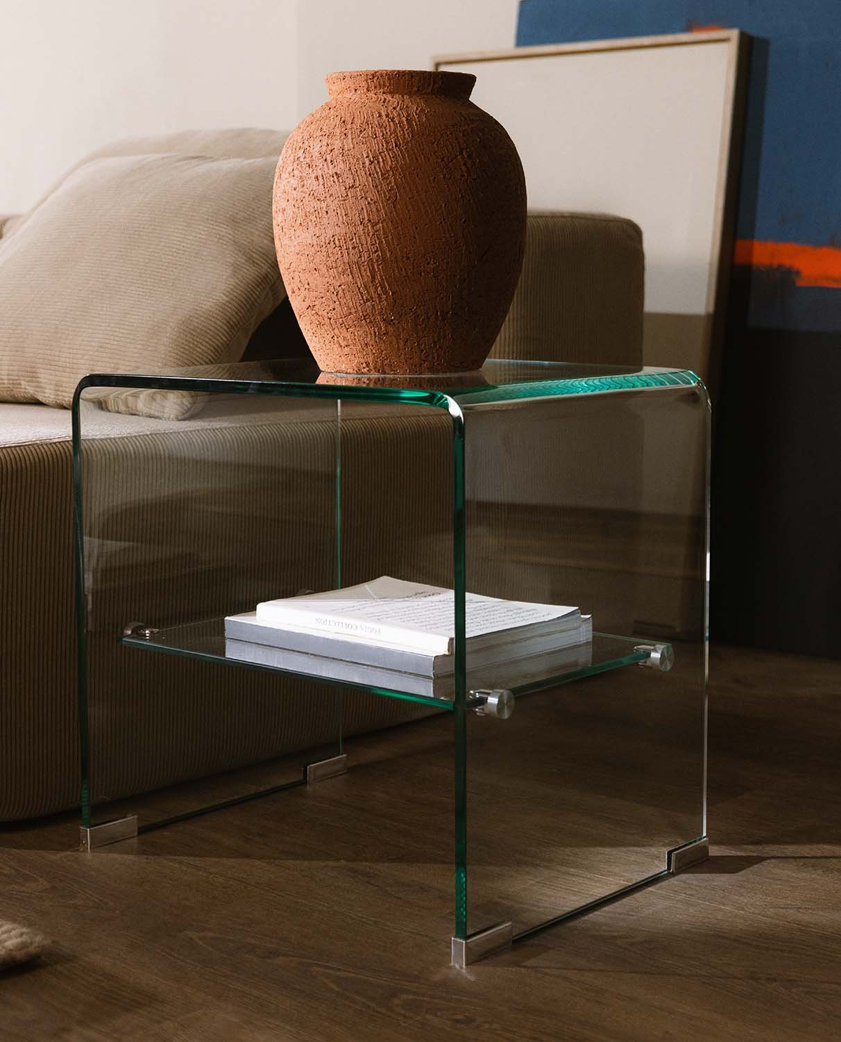 Table d'Appoint Rectangulaire en Verre Trempé (47x36 cm) Endil, image de la gelerie 2