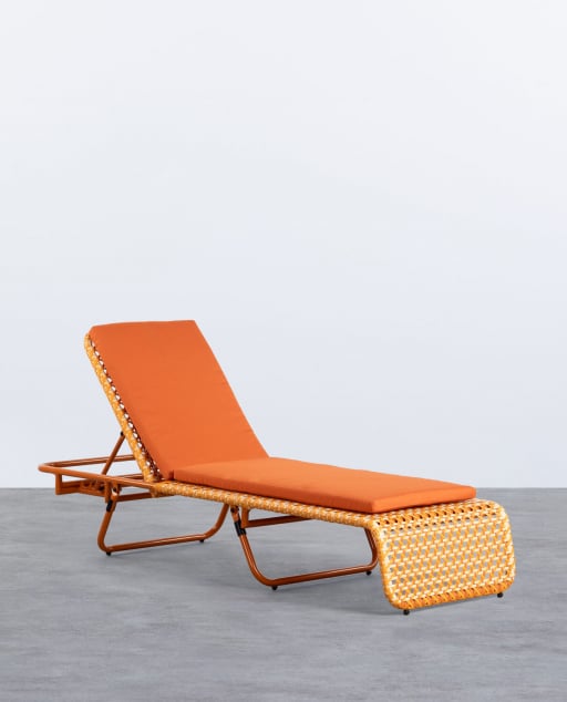 Transat Inclinable en Aluminium et Rotin Synthétique avec Coussin Roys