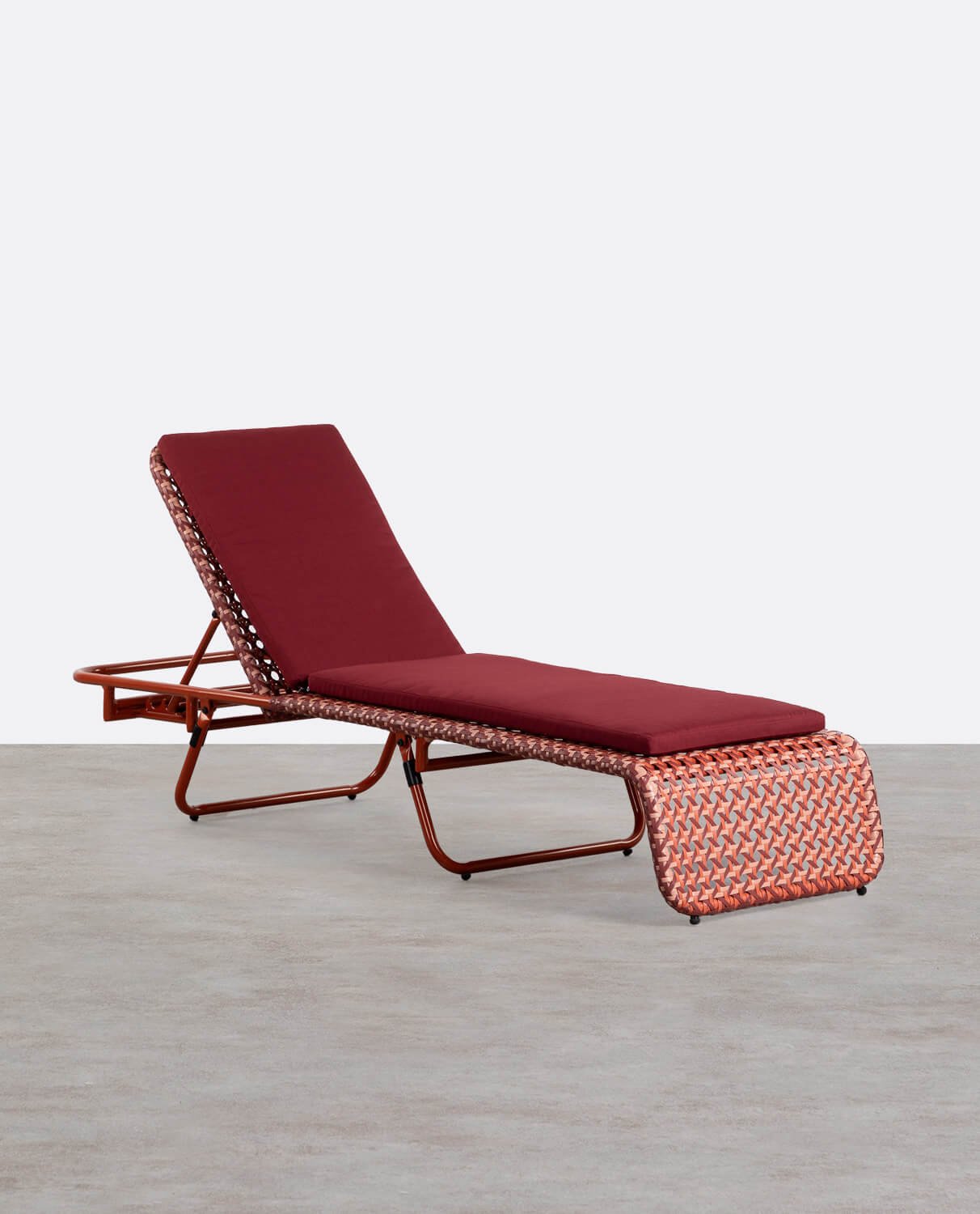 Transat Inclinable en Aluminium et Rotin Synthétique avec Coussin Roys, image de la gelerie 1
