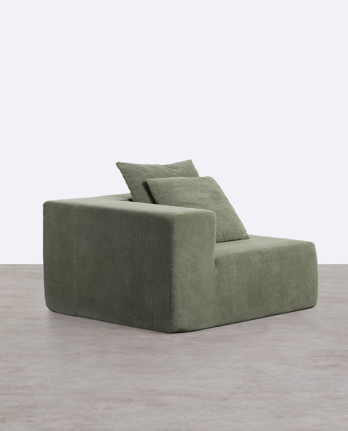 Fauteuil d'Angle Gauche en Velours Côtelé Emballée Sous Vide Grecia, image de la gelerie 1