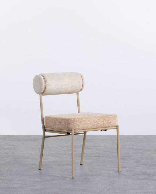 Pack de 4 Chaises de Salle à Manger en tissu et Métal Elin Soft