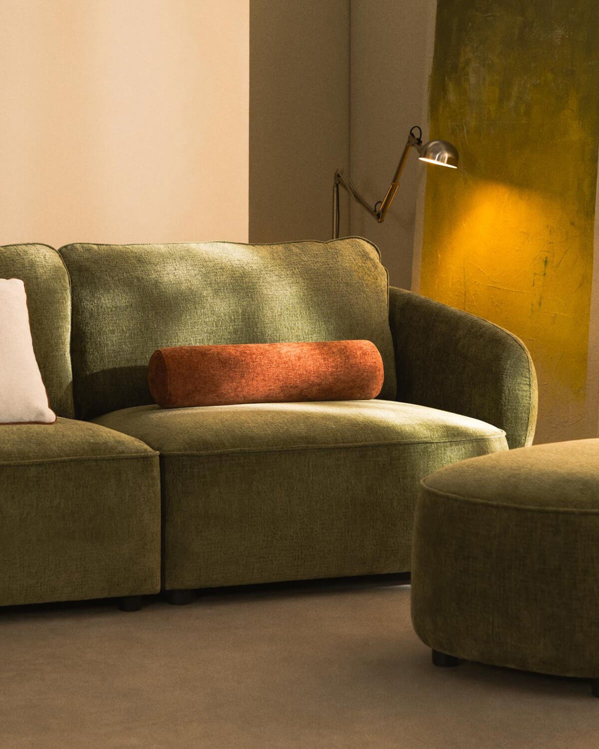 Canapé 2 Places avec Pouf en Tissu Kino, image de la gelerie 2