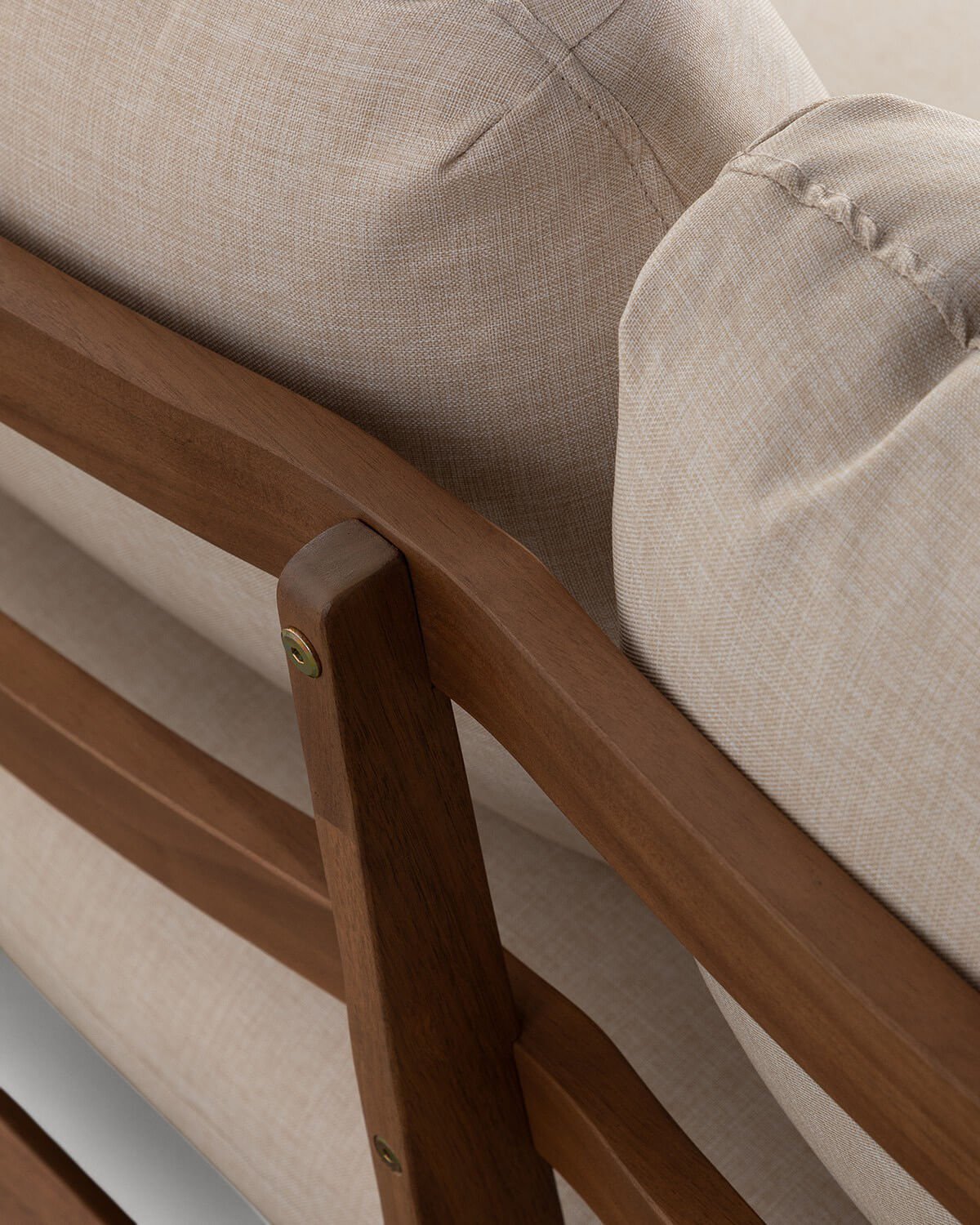 Canapé de Jardin 2 Places en Bois d'Acacia avec Coussins en Tissu Lorent, image de la gelerie 7