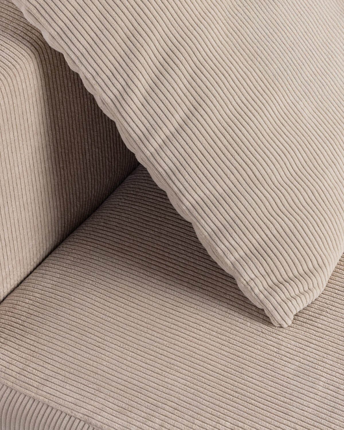 Canapé 2 Pièces avec Pouf en Velours Côtelé Emballé Sous Vide Grecia, image de la gelerie 8