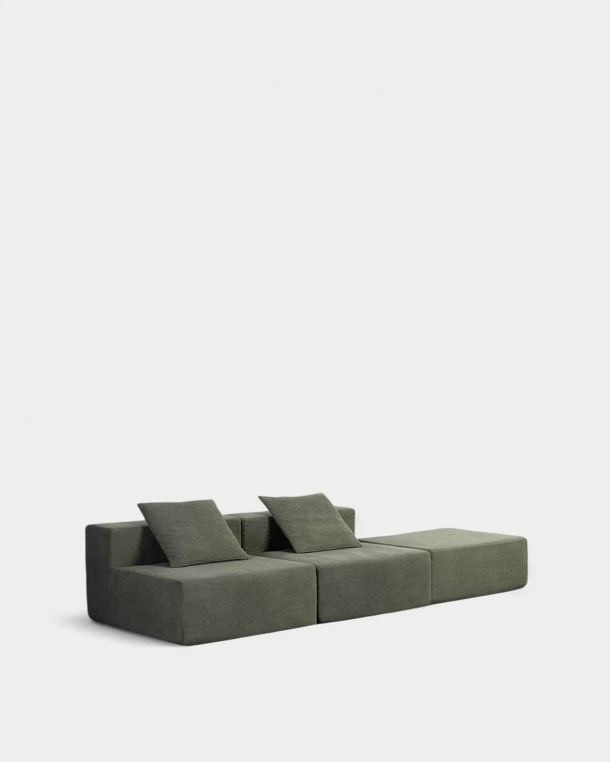 Canapé 2 Pièces avec Pouf en Velours Côtelé Emballé Sous Vide Grecia, image de la gelerie 1