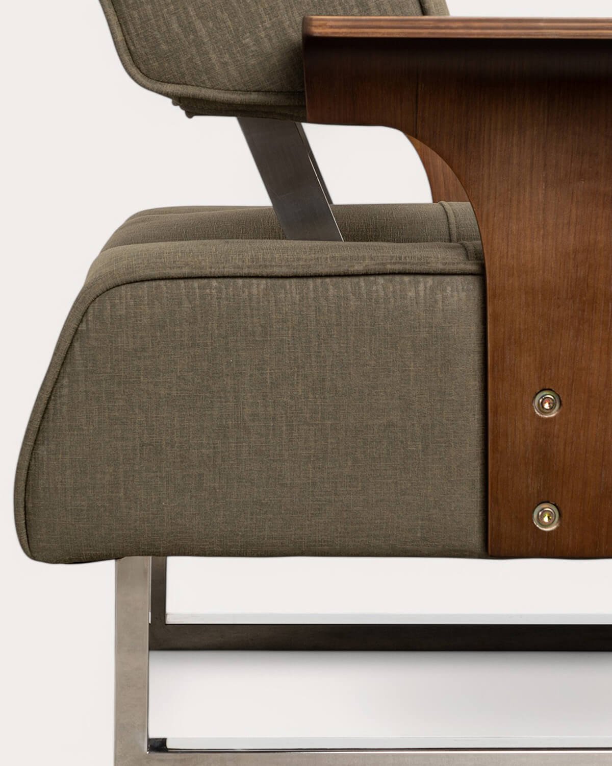 Fauteuil Inclinable avec Accoudoirs en Bois et Tissu 70S, image de la gelerie 6