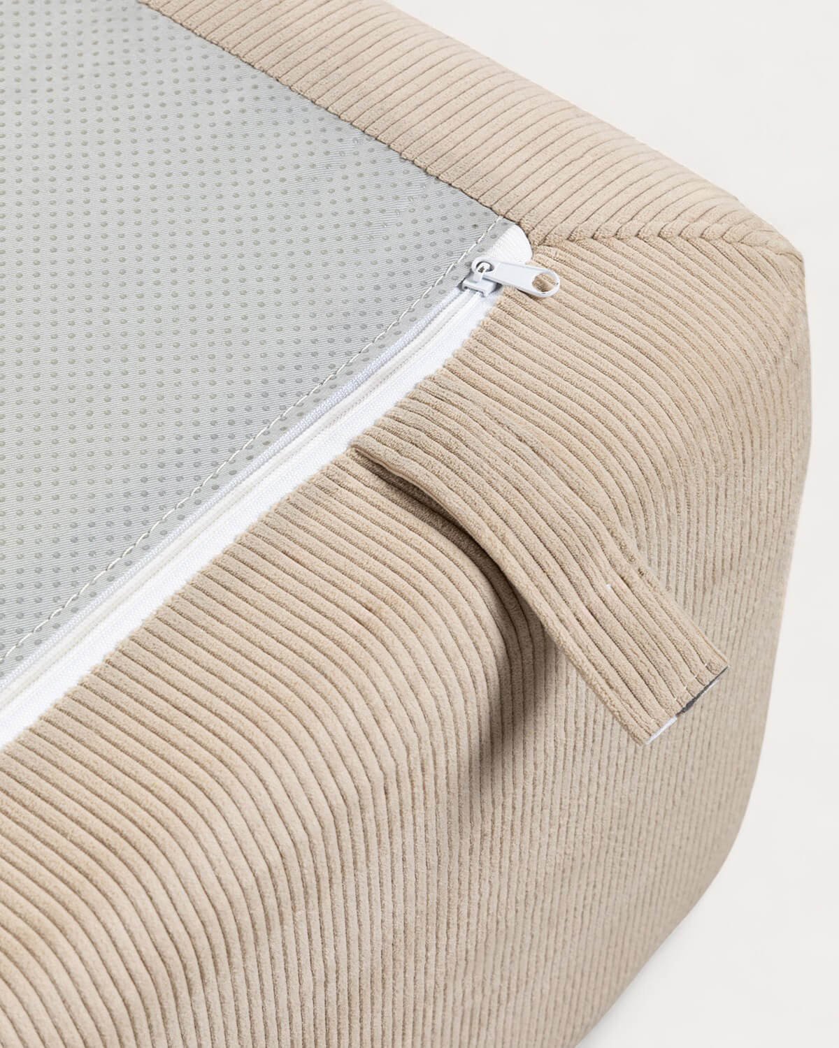 Canapé d'Angle 2 Pièces et Fauteuil avec Pouf en Velours sous Vide Grecia, image de la gelerie 10