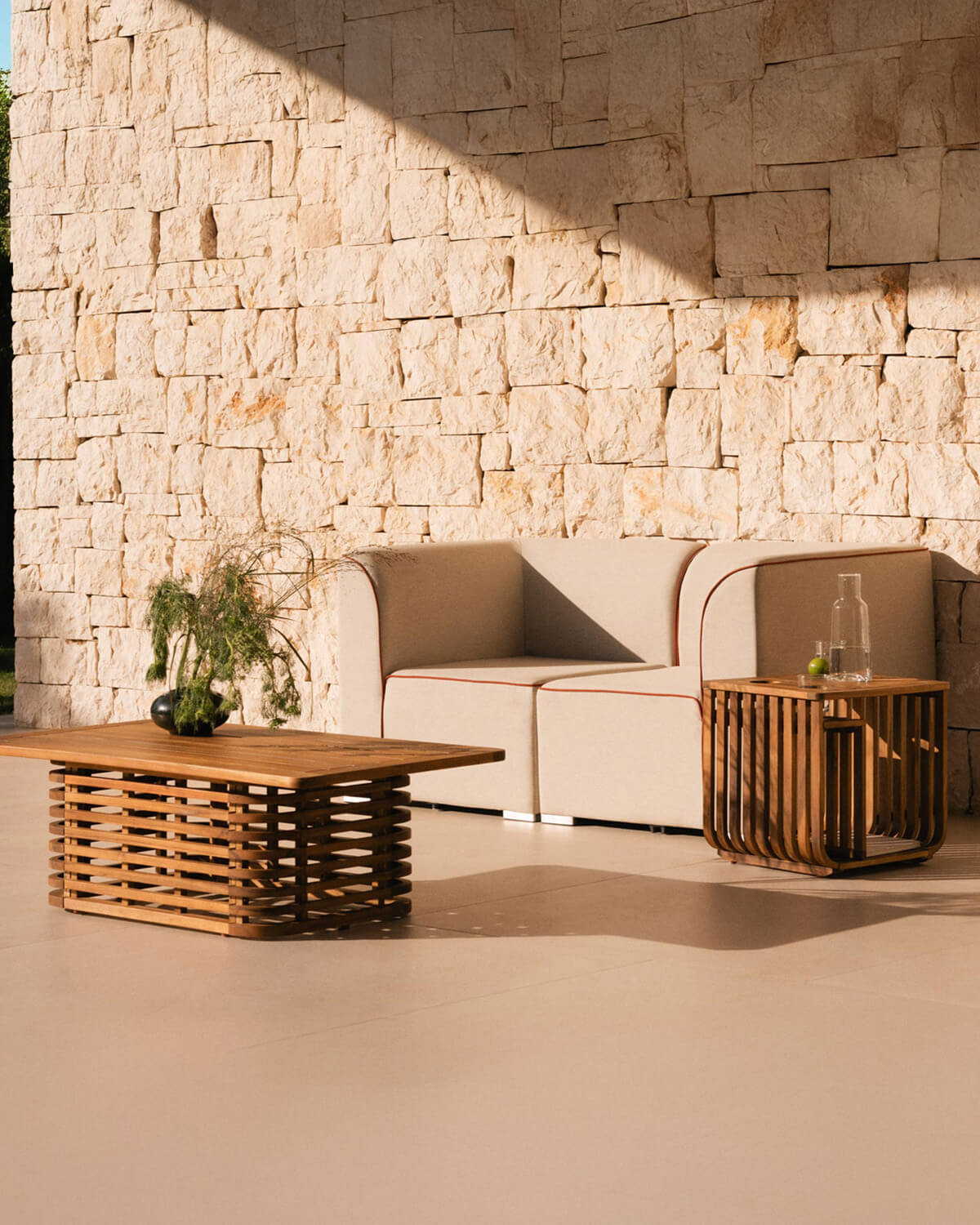 Canapé de Jardin Modulable 2 Ppièces d'Angle en Tissu Lagos, image de la gelerie 2