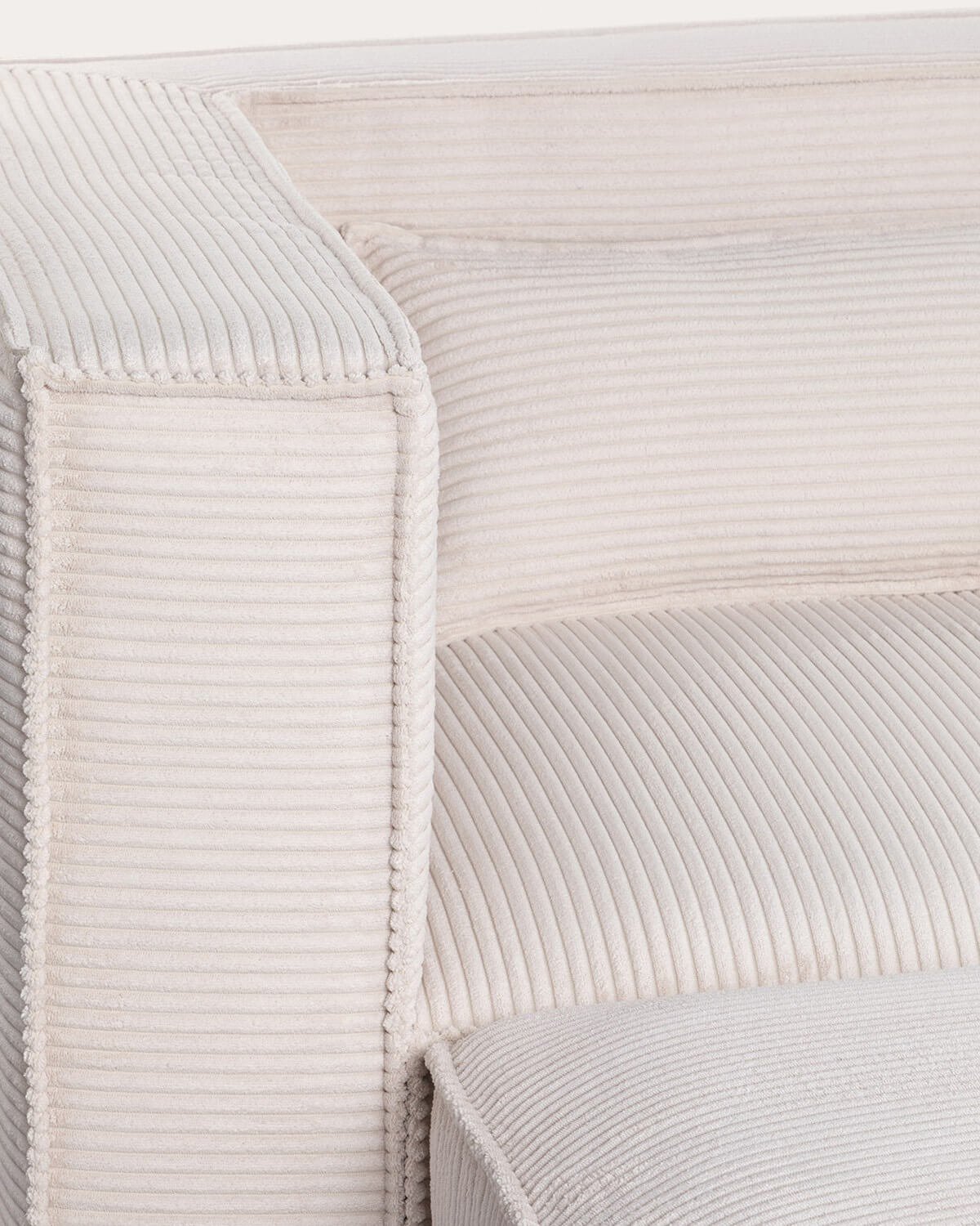 Canapé Modulable d'Angle 2 Pièces et le Fauteuil avec Pouf en Velours Côtelé  Kilhe , image de la gelerie 10