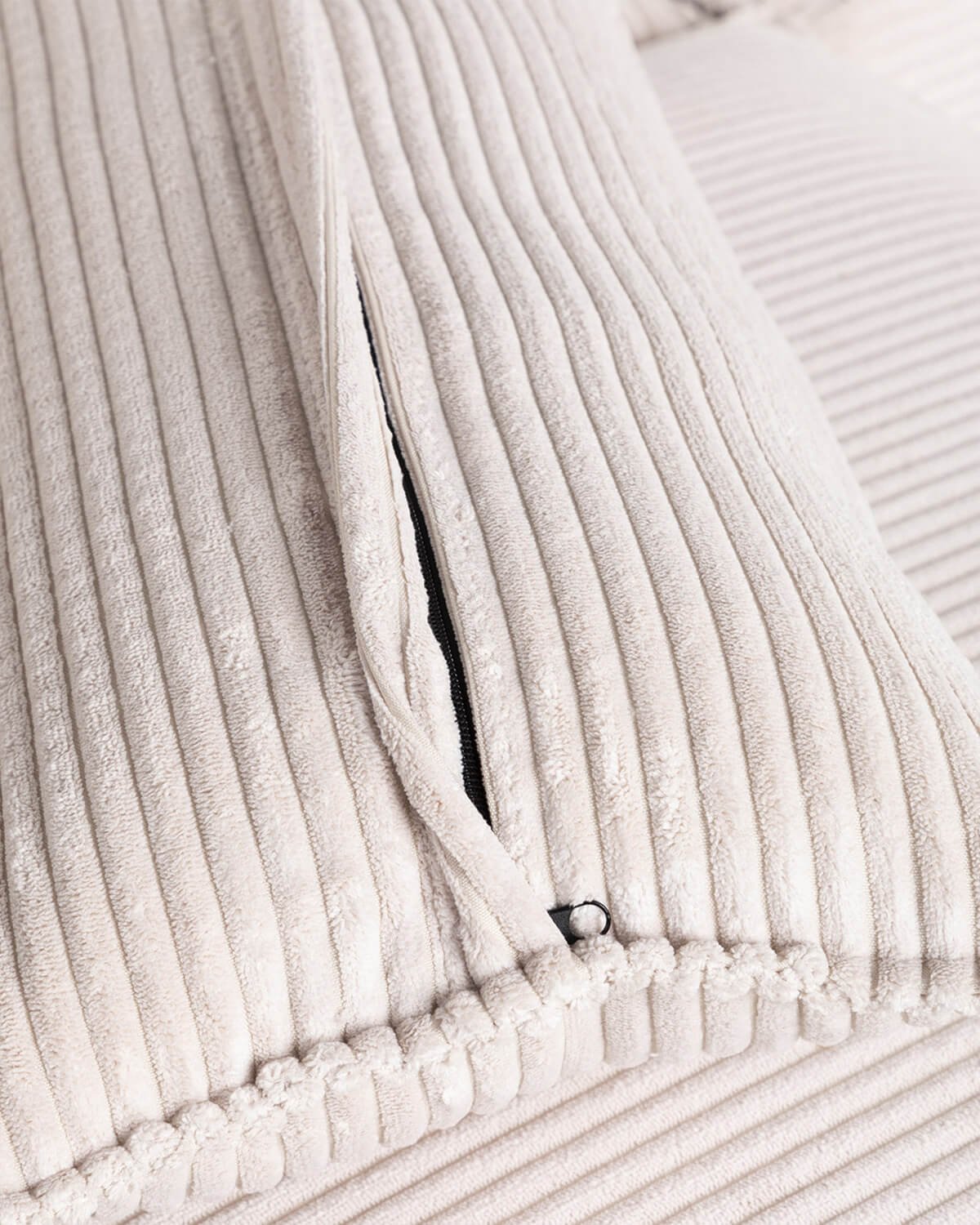 Canapé Modulable d'Angle 2 Pièces et le Fauteuil avec Pouf en Velours Côtelé  Kilhe , image de la gelerie 8