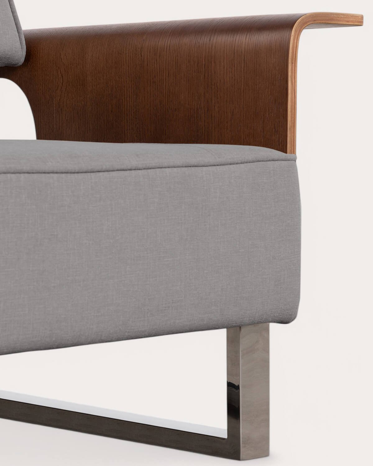 Fauteuil Inclinable avec Repose-Pieds en Tissu et Bois 70s, image de la gelerie 7