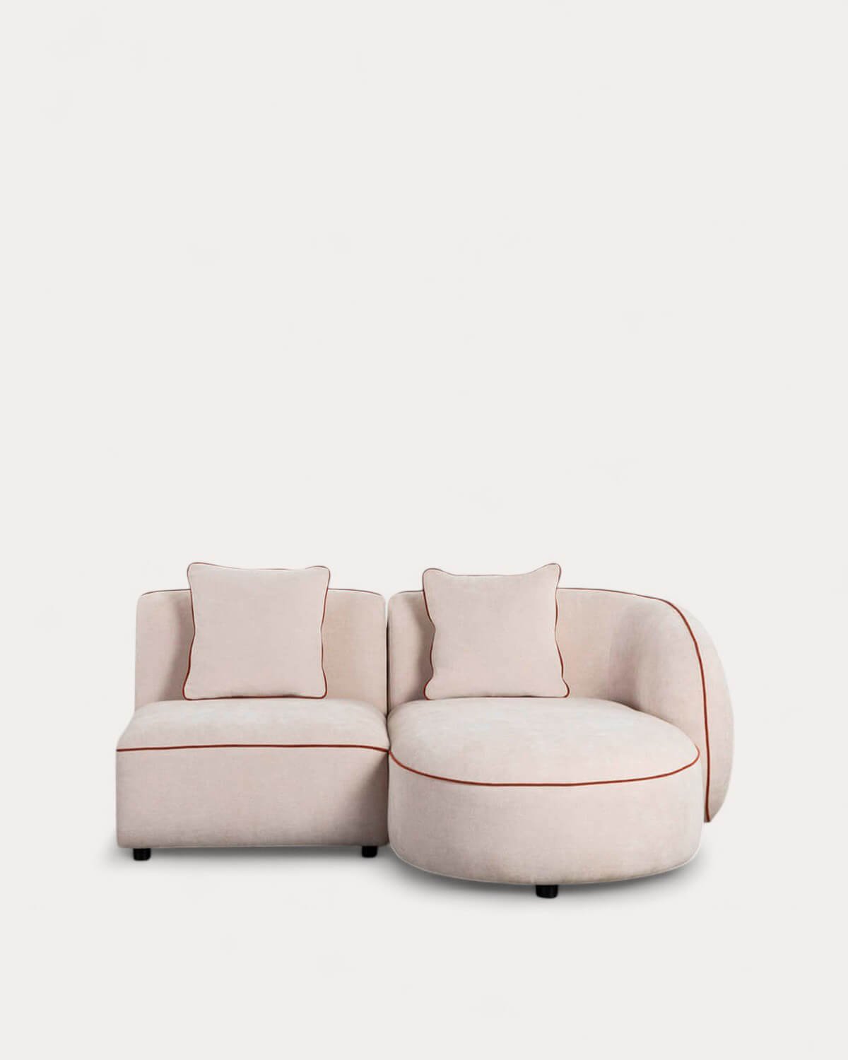 Canapé Méridienne Modulable 2 Pièces avec Fauteuil en Tissu Ilham, image de la gelerie 1
