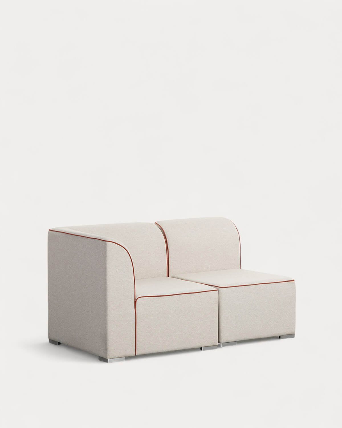Canapé de Jardin Modulable 2 Pièces d'Angle et Fauteuil en Tissu Lagos, image de la gelerie 1