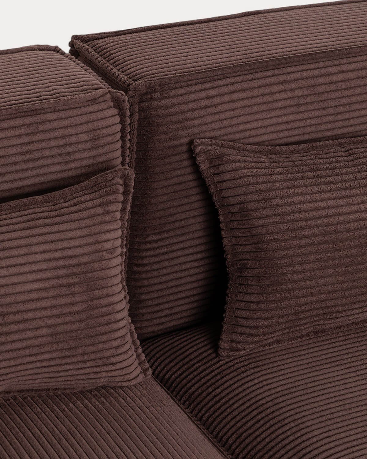 Canapé d'Angle 2 Pièces et le Fauteuil en Velours Côtelé Épais Kilhe, image de la gelerie 5